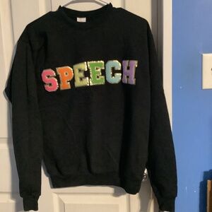 Women’s HANES ECOSMART Black SWEATSHIRT “SPEECH” Size S